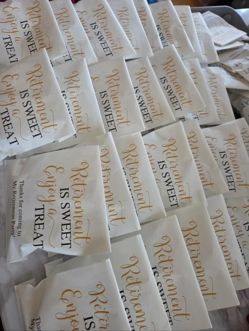 Retirement Party Favor Bags & Stickers